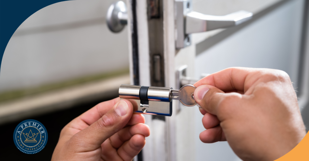 Changing door lock during home inspection