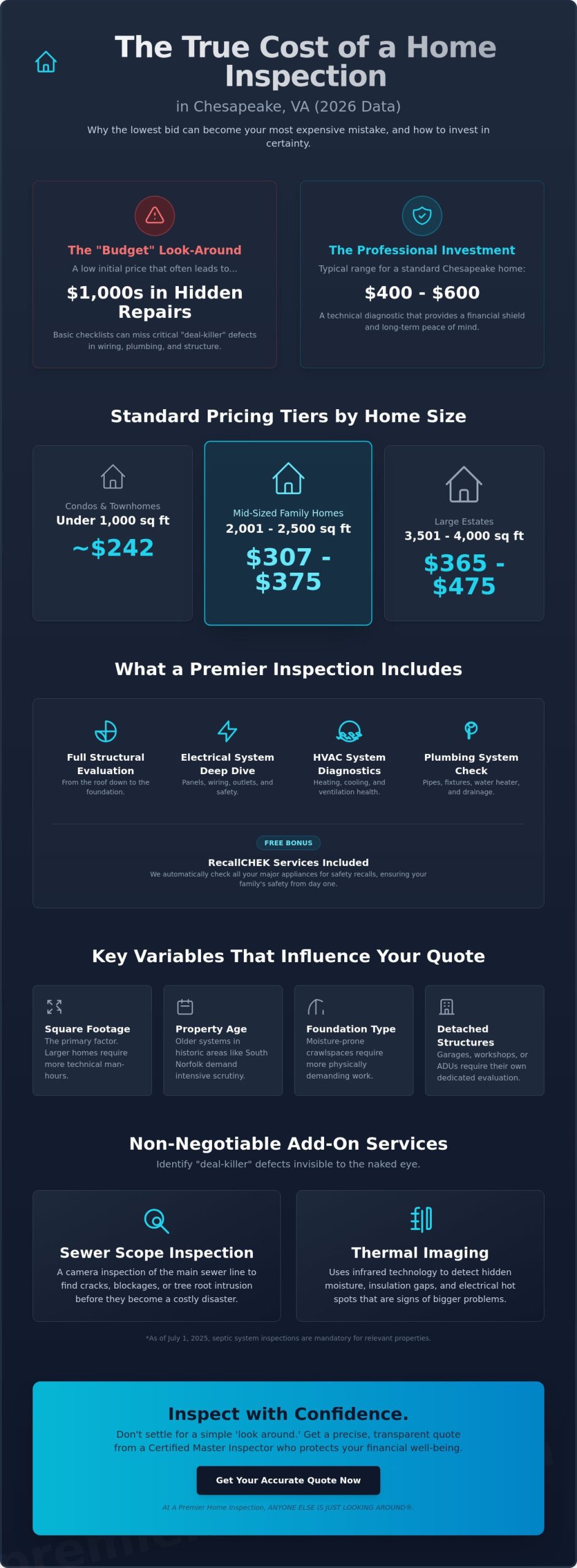 Home Inspection Cost in Chesapeake, VA: 2026 Pricing & Value Guide