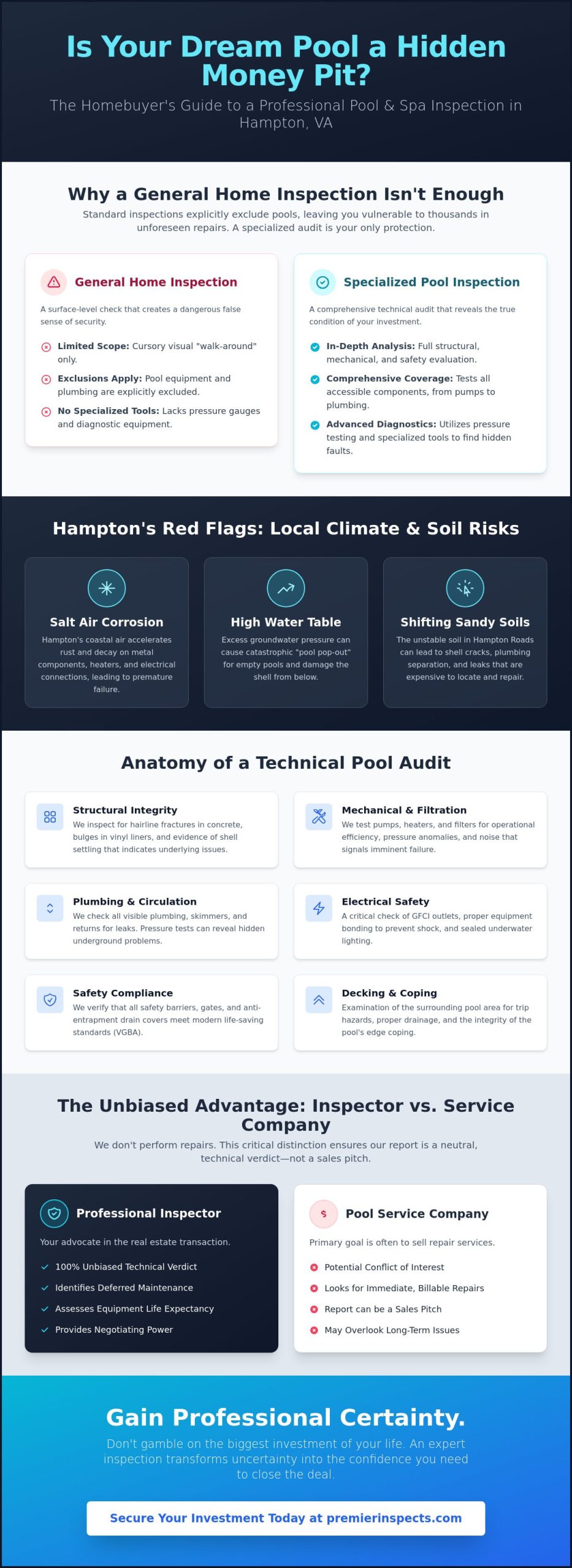 Pool and Spa Inspection in Hampton VA: The 2026 Homebuyer’s Guide